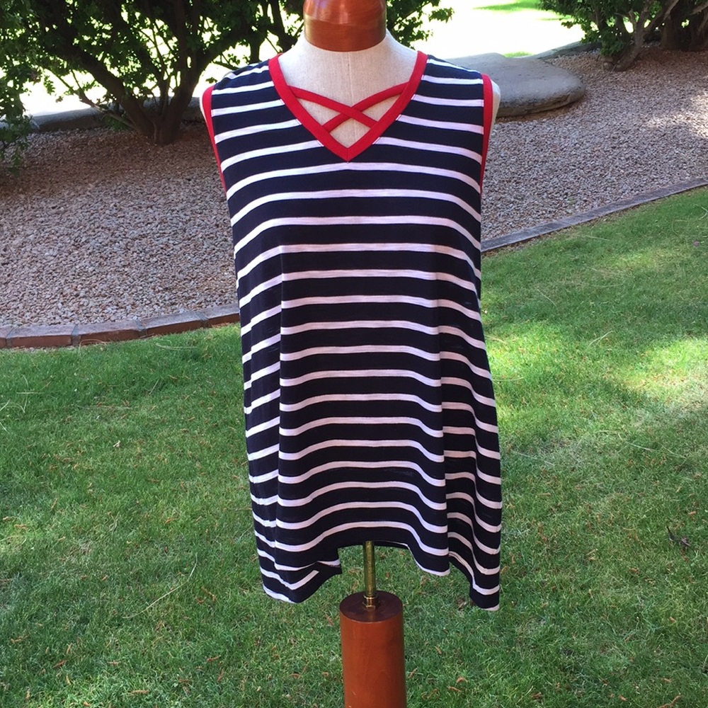 Indigo brand red white and blue top